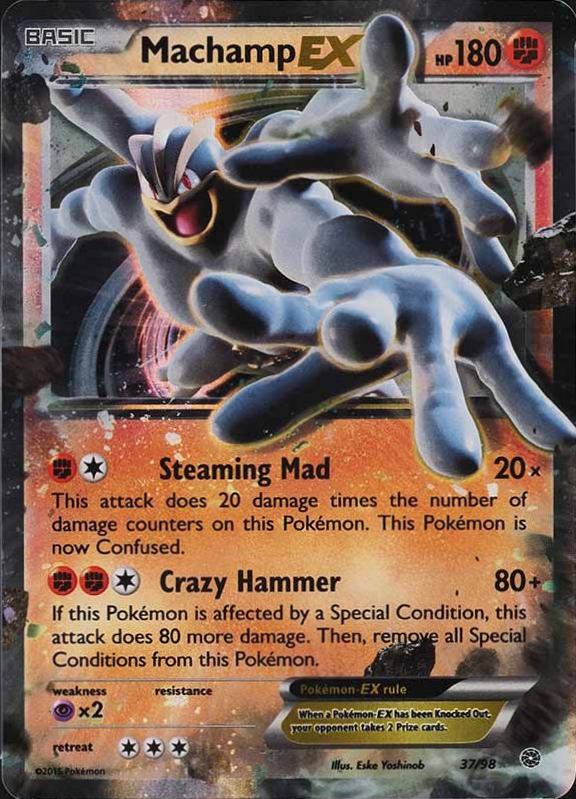 2015 Pokemon XY Ancient Origins Machamp EX #37 TCG Card