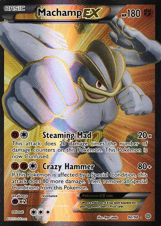 2015 Pokemon XY Ancient Origins Full Art/Machamp EX #90 TCG Card