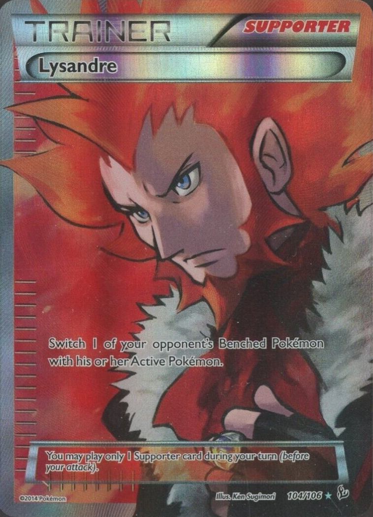 2014 Pokemon XY Flashfire Full Art/Lysandre #104 TCG Card