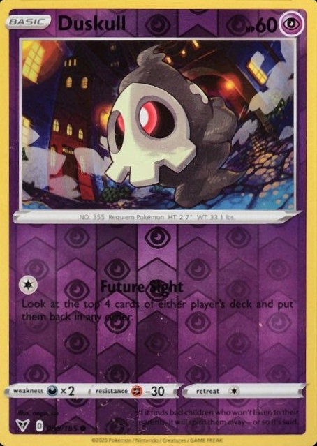 2020 Pokemon Sword & Shield Vivid Voltage Duskull-Reverse Foil #069 TCG Card