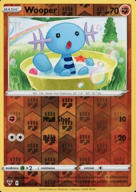 2020 Pokemon Sword & Shield Vivid Voltage Wooper-Reverse Foil #083 TCG Card