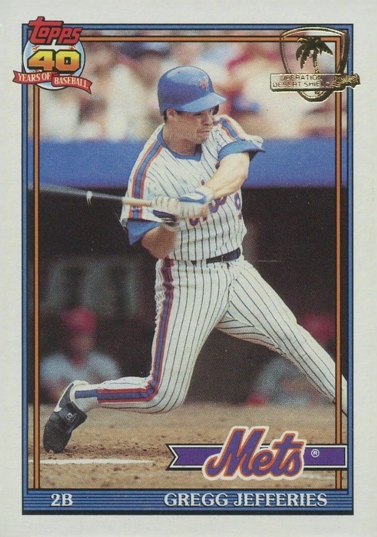 1991 Topps Desert Shield Gregg Jefferies #30 Baseball Card