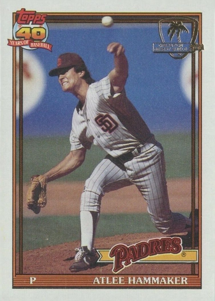 1991 Topps Desert Shield Atlee Hammaker #34 Baseball Card