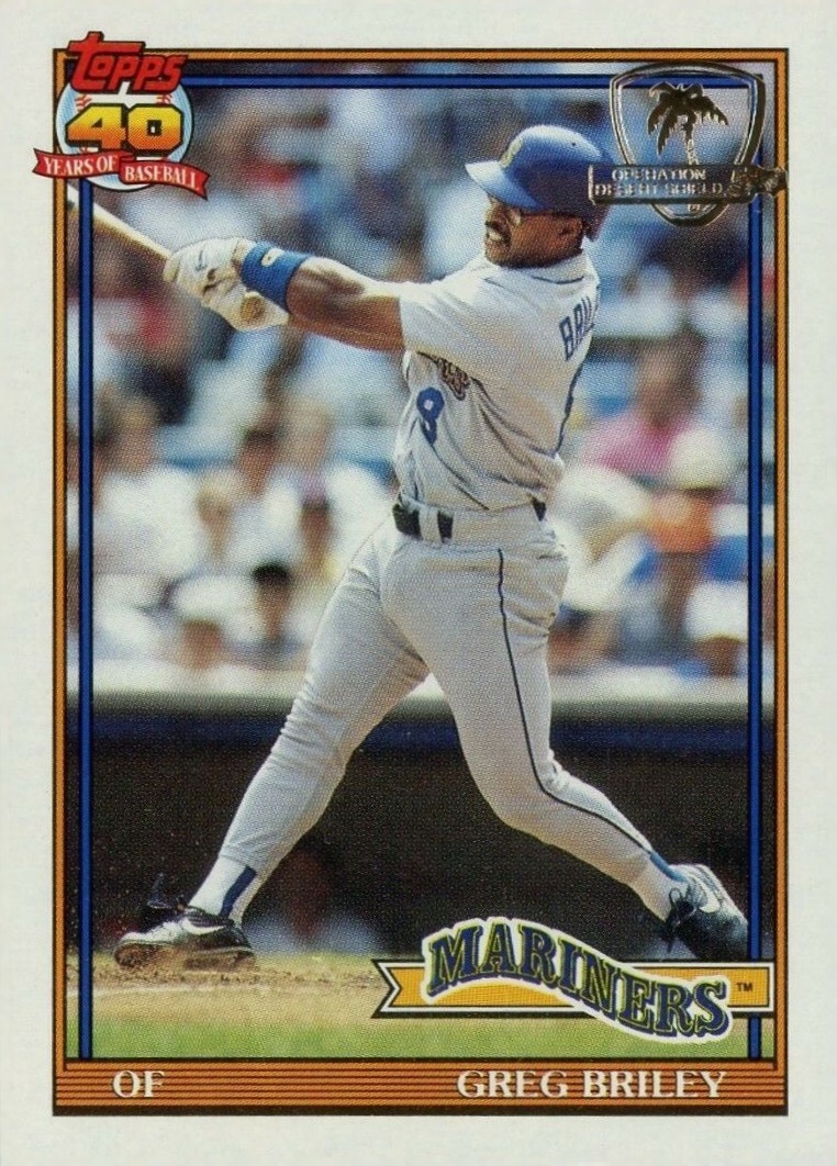 1991 Topps Desert Shield Greg Briley #133 Baseball Card