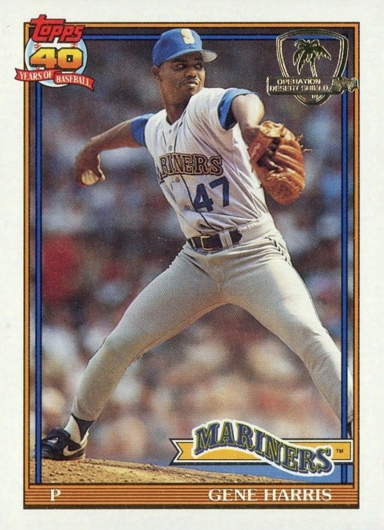 1991 Topps Desert Shield Gene Harris #203 Baseball Card