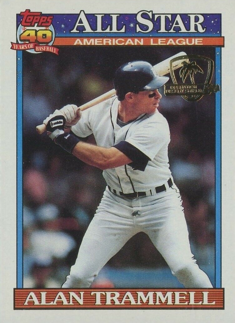 1991 Topps Desert Shield Alan Trammell #389 Baseball Card