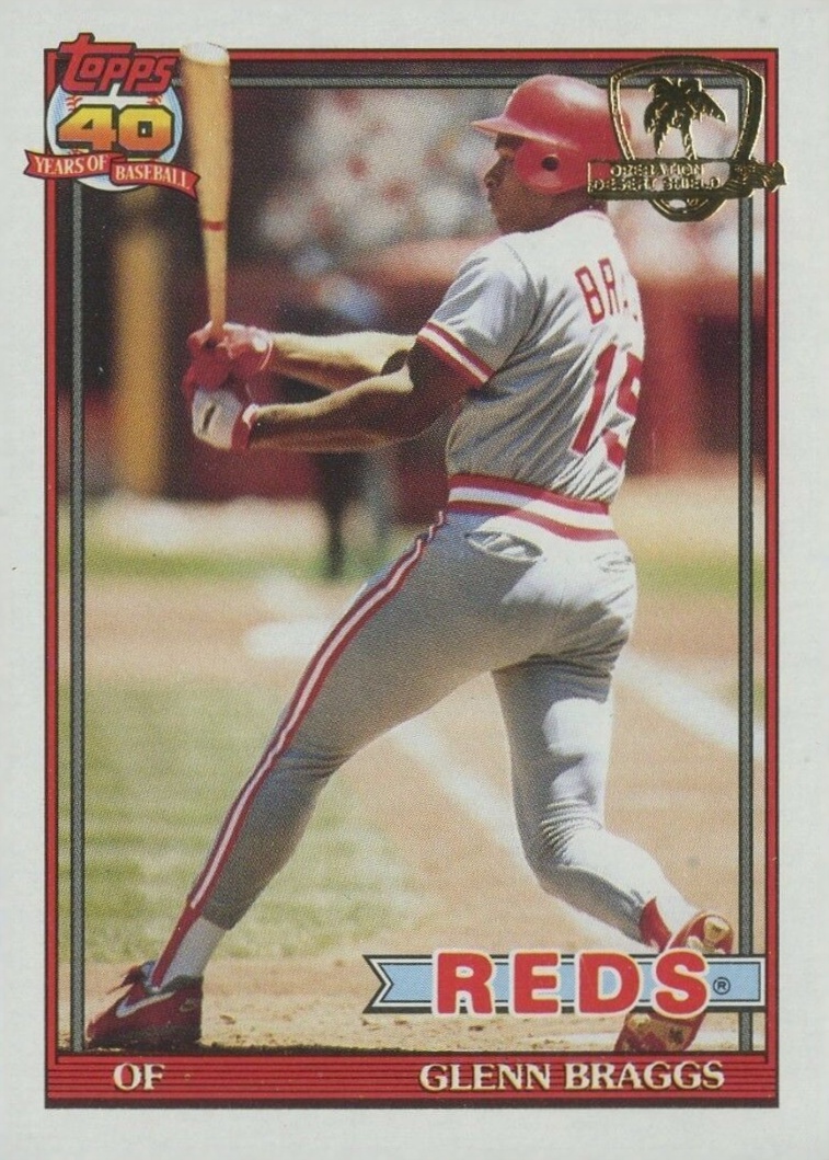 1991 Topps Desert Shield Glenn Braggs #444 Baseball Card