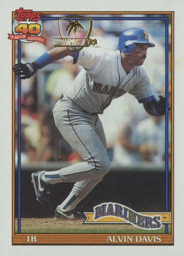 1991 Topps Desert Shield Alvin Davis #515 Baseball Card