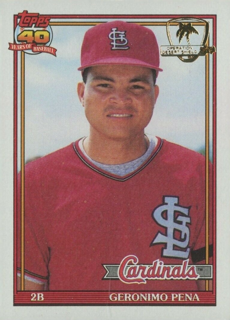 1991 Topps Desert Shield Geronimo Pena #636 Baseball Card