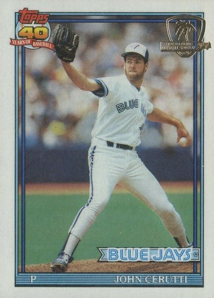 1991 Topps Desert Shield John Cerutti #687 Baseball Card