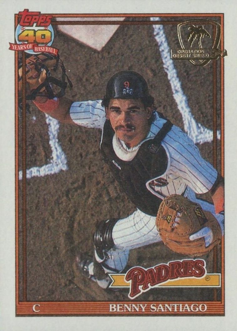 1991 Topps Desert Shield Benny Santiago #760 Baseball Card