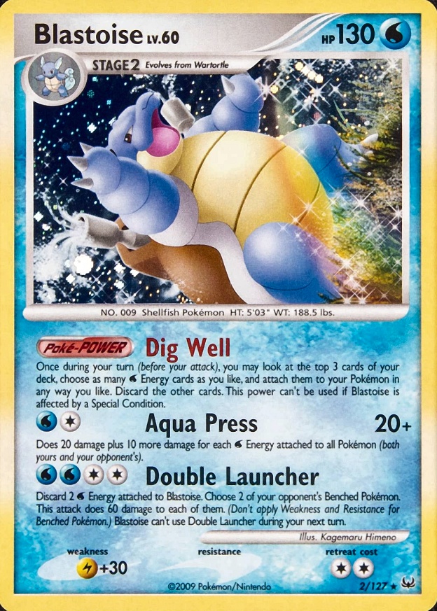 2009 Pokemon Platinum Blastoise-Holo #2 TCG Card