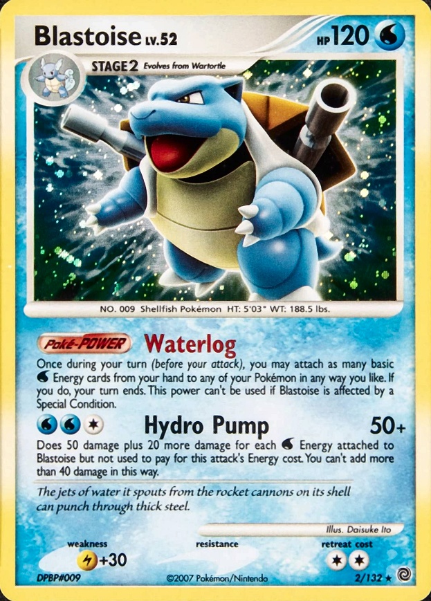 2007 Pokemon Diamond & Pearl Secret Wonders Blastoise-Holo #2 TCG Card