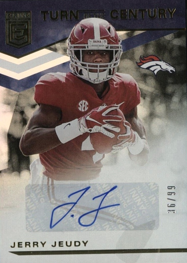 2020 Panini Donruss Elite Turn of the Century Autographs Jerry Jeudy #TCJJ Football Card