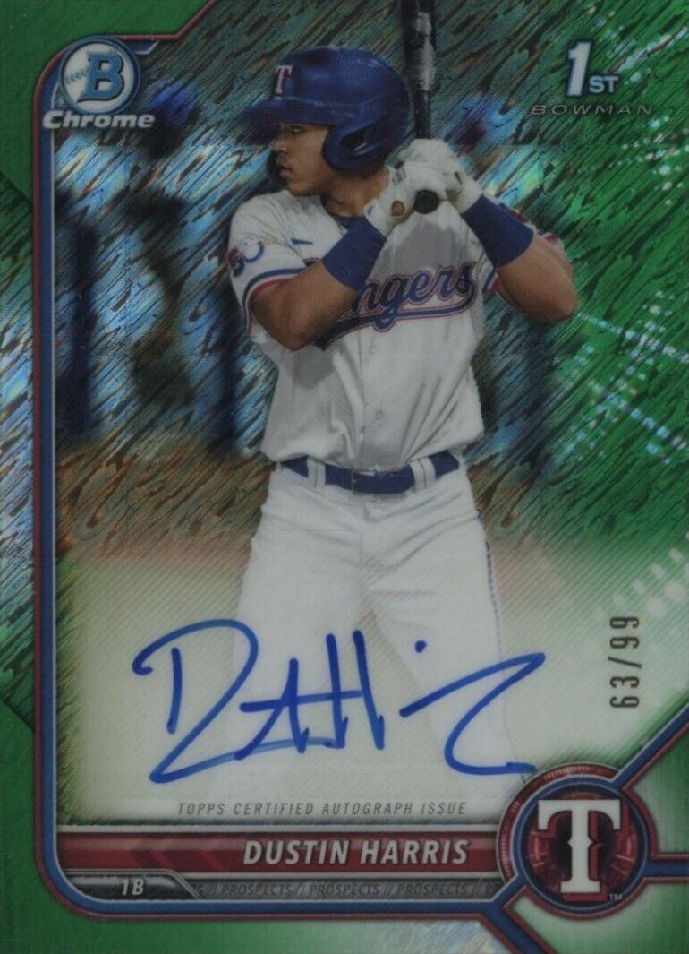 2022 Bowman Chrome Prospect Autographs Dustin Harris #CPADHR Baseball Card