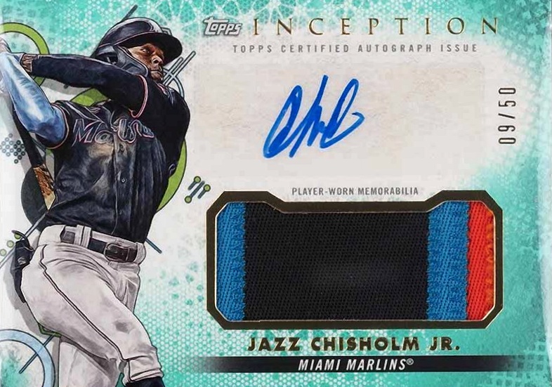 2022 Topps Inception Inception Autographed Patch Jazz Chisholm Jr. #IAPJCM Baseball Card