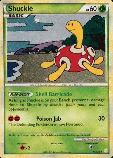 2010 Pokemon Heartgold & Soulsilver Shuckle-Holo #11 TCG Card