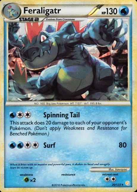 2010 Pokemon Heartgold & Soulsilver Feraligatr-Holo #20 TCG Card