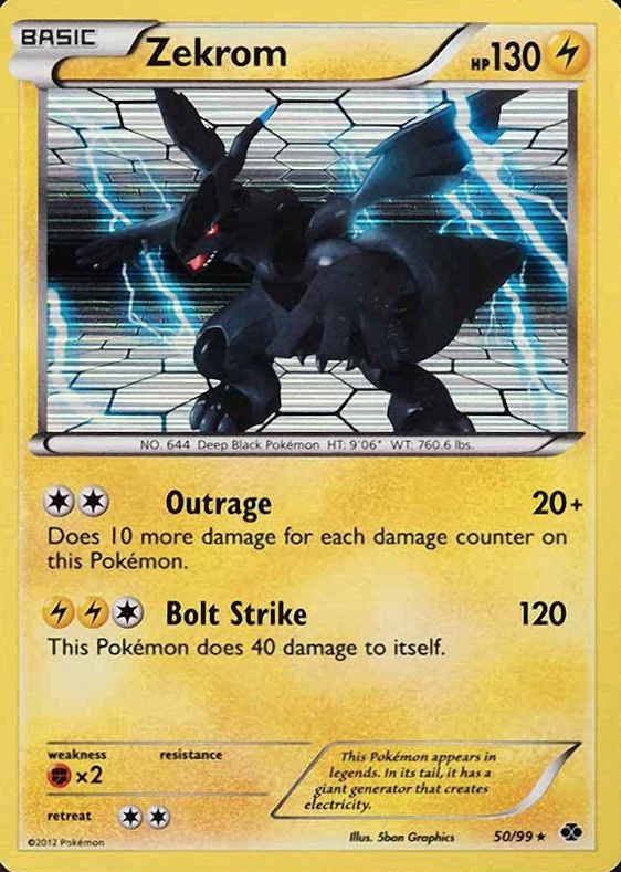 2012 Pokemon Black & White Next Destinies Zekrom #50 TCG Card