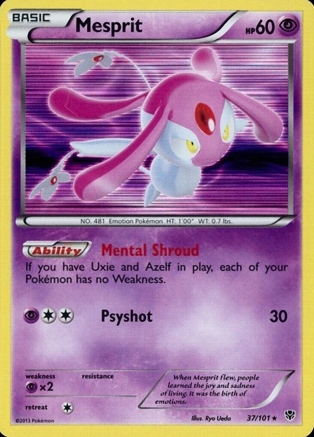 2013 Pokemon Black & White Plasma Blast Mesprit-Holo #37 TCG Card