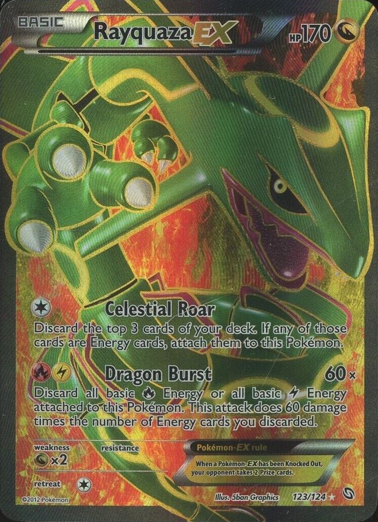 2012 Pokemon Black & White Dragons Exalted Full Art/Rayquaza EX #123 TCG Card