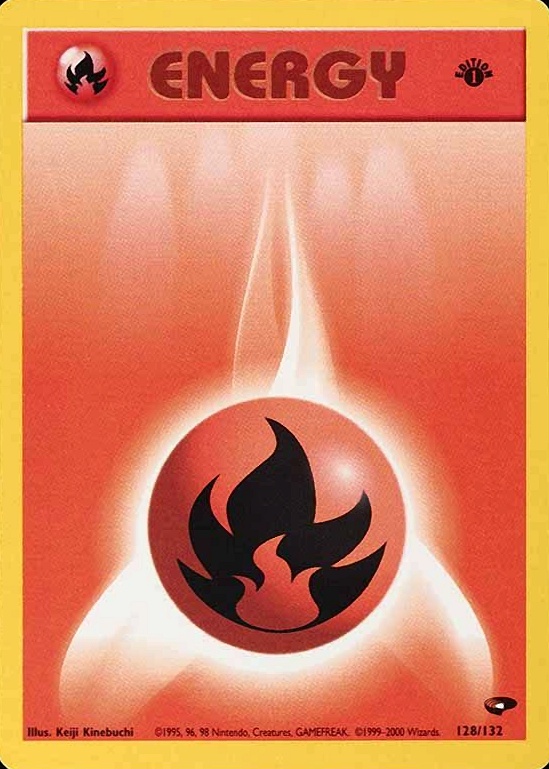 2000 Pokemon Gym Challenge Fire Energy #128 TCG Card