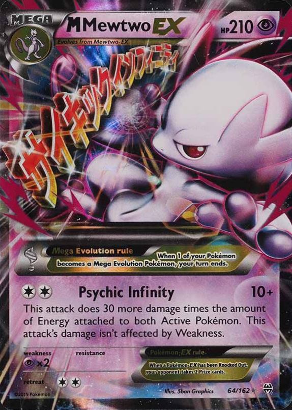 2015 Pokemon XY Breakthrough M Mewtwo EX #64 TCG Card