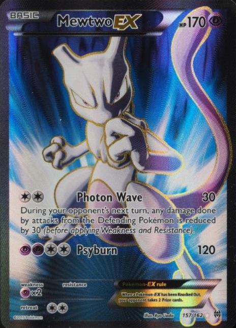 2015 Pokemon XY Breakthrough Full Art/Mewtwo EX #157 TCG Card