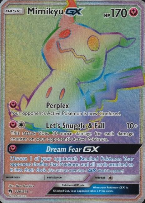 2018 Pokemon Sun & Moon Lost Thunder Full Art/Mimikyu GX #226 TCG Card