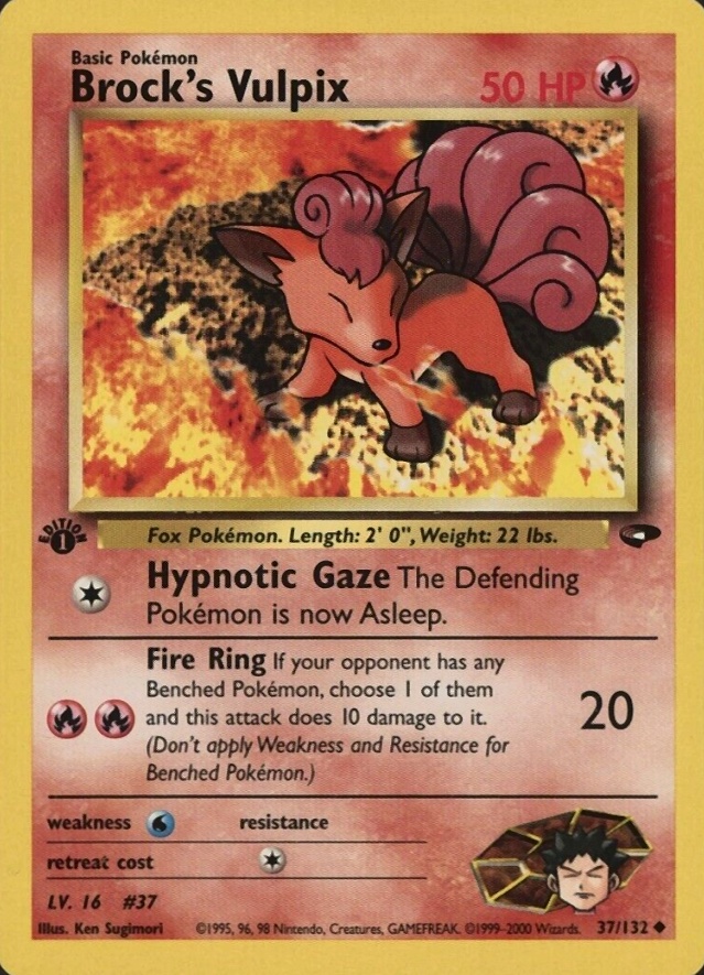 2000 Pokemon Gym Challenge Brock's Vulpix #37 TCG Card