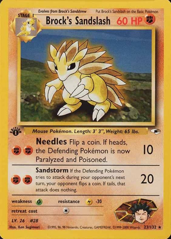 2000 Pokemon Gym Heroes  Brock's Sandslash #23 TCG Card