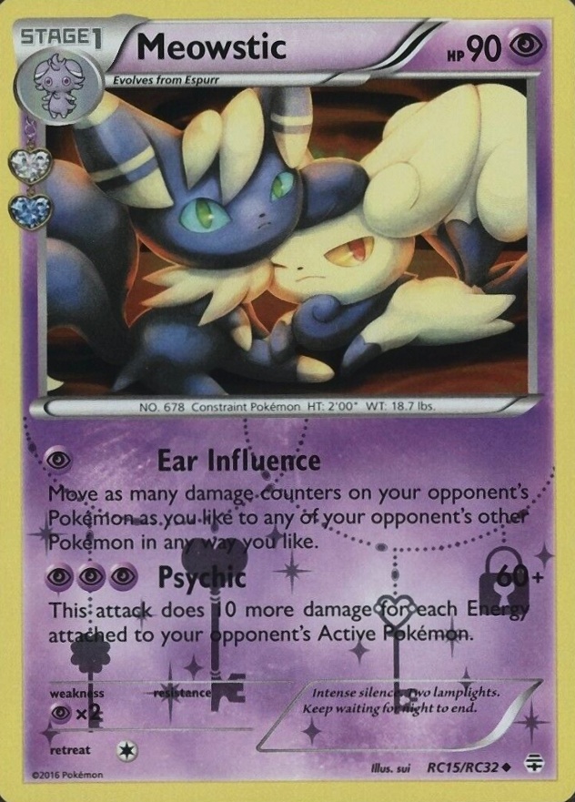 2016 Pokemon XY Generations Radiant Collection Meowstic #RC15 TCG Card