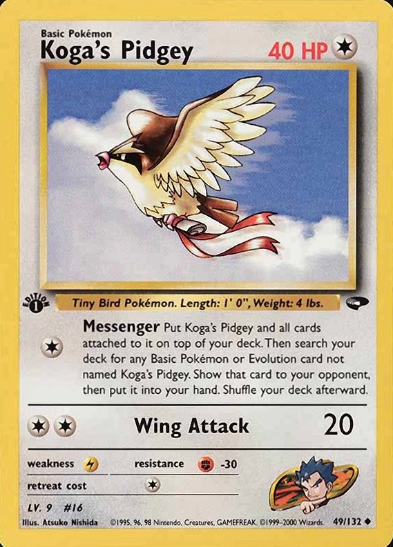 2000 Pokemon Gym Challenge Koga's Pidgey #49 TCG Card