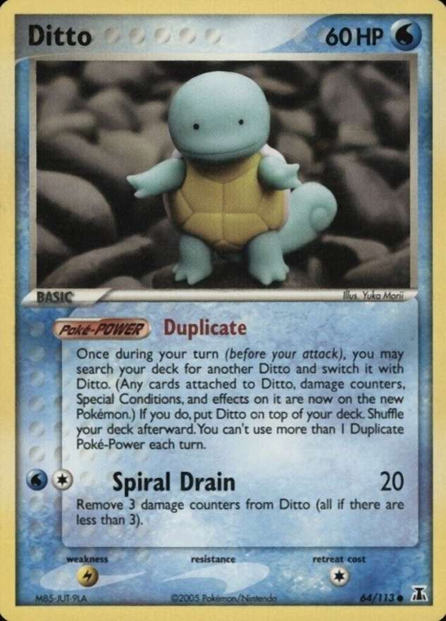 2005 Pokemon EX Delta Species Ditto [Squirtle] #64 TCG Card