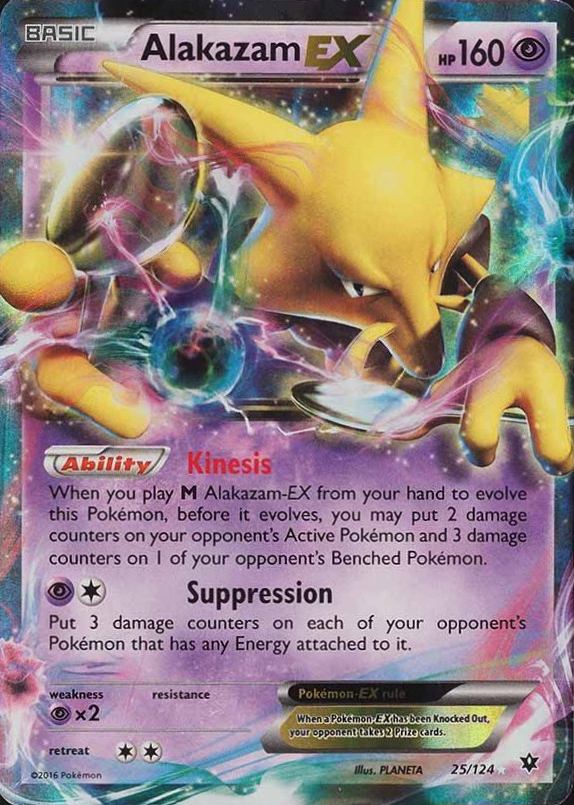 2016 Pokemon XY Fates Collide Alakazam EX #25 TCG Card