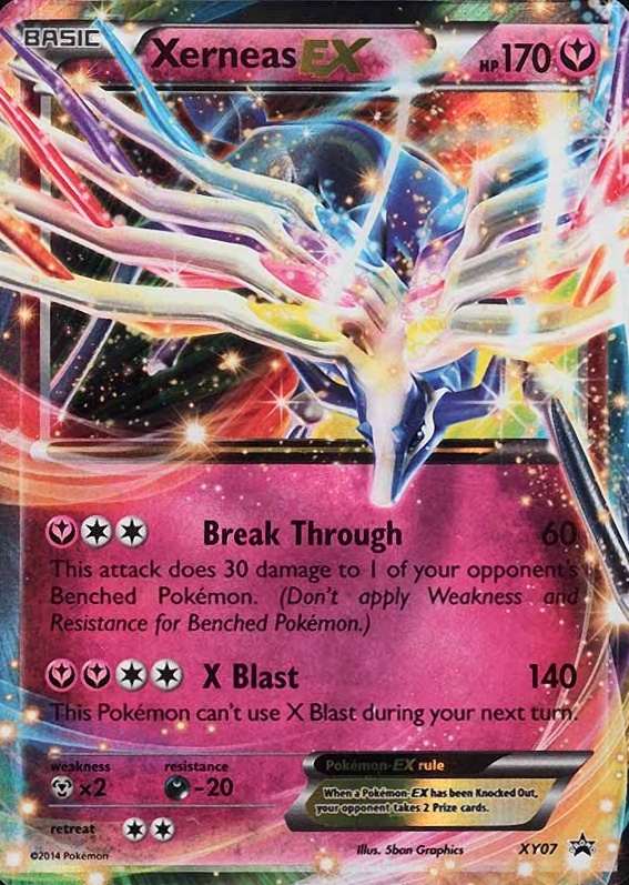 2014 Pokemon XY Black Star Promo Xerneas EX-Holo #XY07 TCG Card