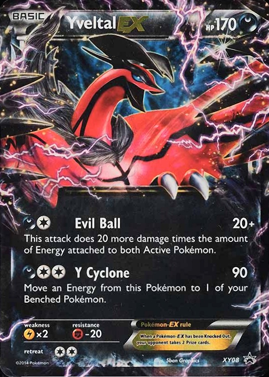 2014 Pokemon XY Black Star Promo Yveltal EX #XY08 TCG Card