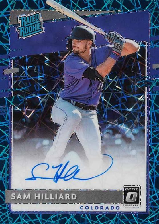 2020 Panini Donruss Optic Rated Rookies Signatures Sam Hilliard #RRSSH Baseball Card