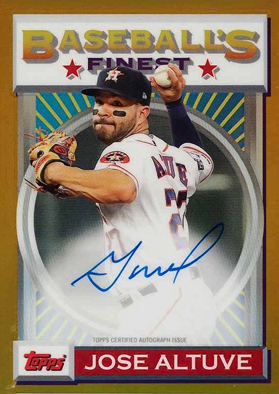 2020 Finest Flashbacks Autographs Jose Altuve #JA Baseball Card