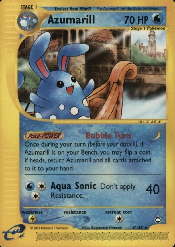 2003 Pokemon Aquapolis Azumarill #4 TCG Card