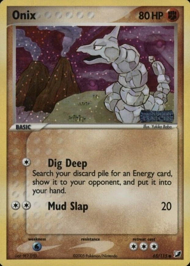 2005 Pokemon EX Unseen Forces Onix-Reverse Foil #65 TCG Card