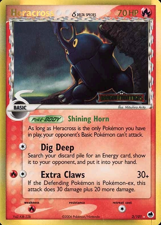 2006 Pokemon EX Dragon Frontiers Heracross-Reverse Foil #3 TCG Card