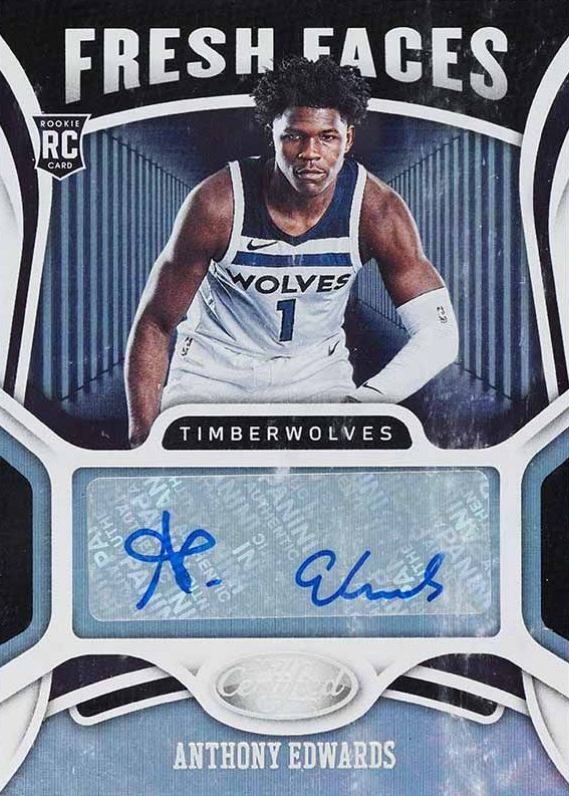 2020 Panini Certified Fresh Faces Signatures Anthony Edwards #FSEDW Basketball Card