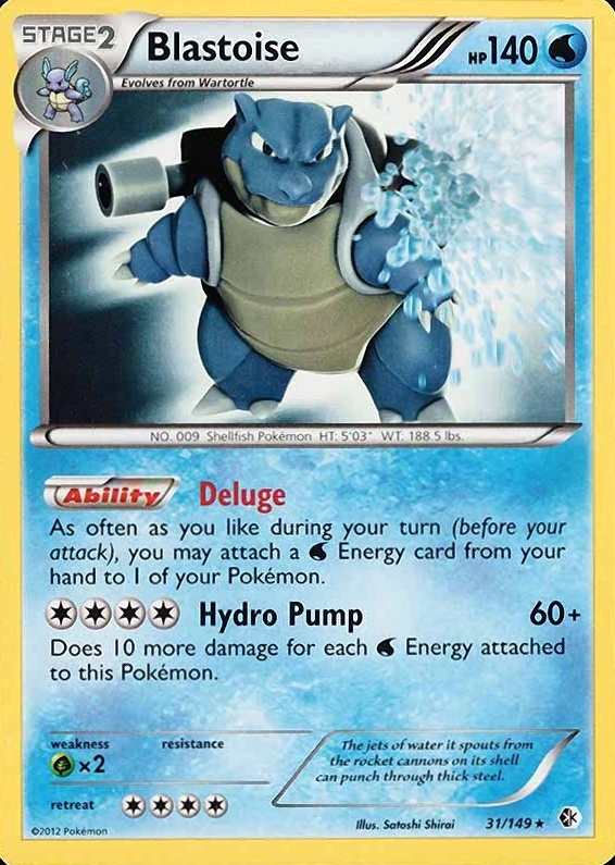 2012 Pokemon Black & White Boundaries Crossed  Blastoise #31 TCG Card