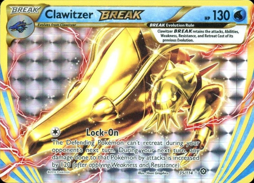 2016 Pokemon XY Steam Siege Clawitzer Break #35 TCG Card