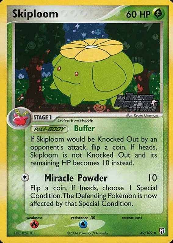 2004 Pokemon EX Team Rocket Returns Skiploom-Reverse Foil #49 TCG Card