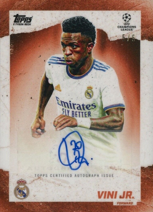 2021 Topps Gold X Tyson Beck UEFA Champions League Vinicius Junior # Soccer Card