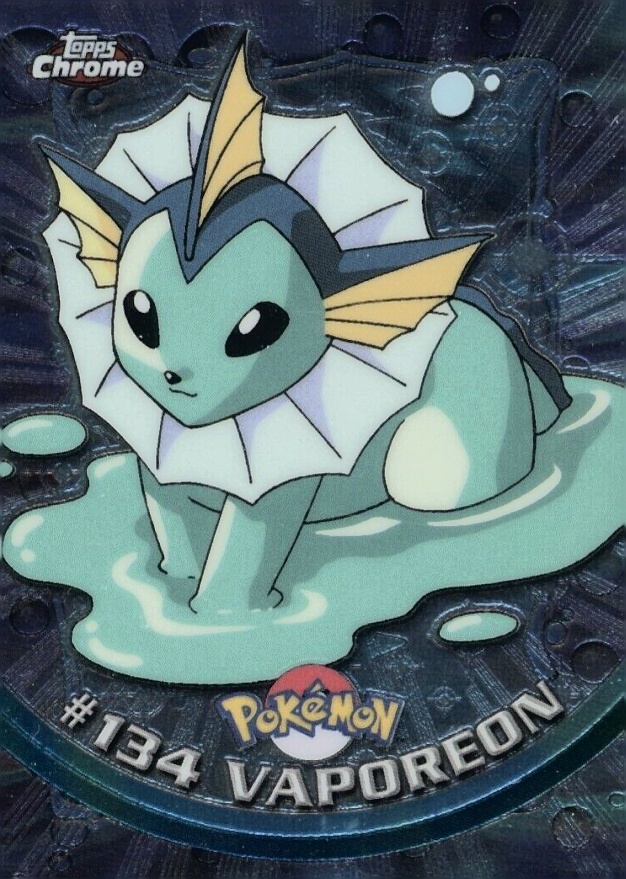 2000 Topps Chrome Pokemon T.V. Vaporeon #134 TCG Card