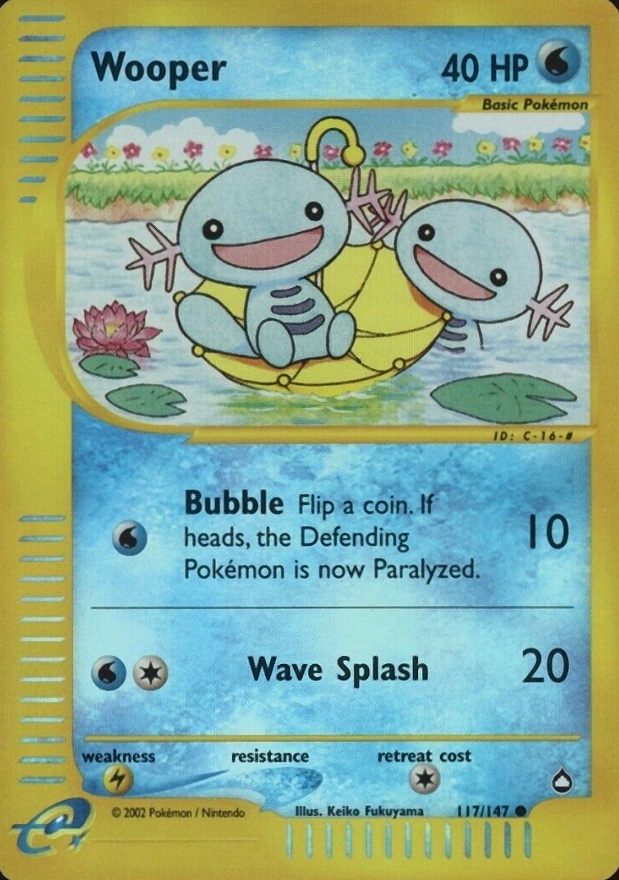 2003 Pokemon Aquapolis Wooper-Reverse Foil #117 TCG Card