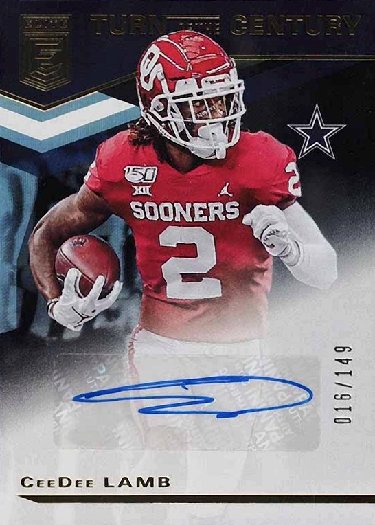 2020 Panini Donruss Elite Turn of the Century Autographs Ceedee Lamb #TCCL Football Card